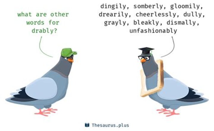 What is the meaning of drably?